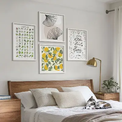 Wanddeko-Set mit Küchenkräutern und Zitronen Motiven