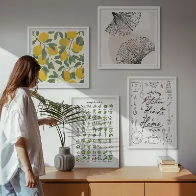 Wanddeko-Set mit Küchenkräutern und Zitronen Motiven