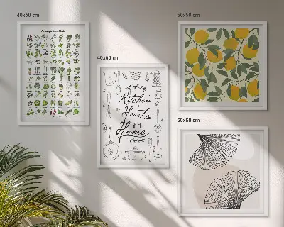 Wanddeko-Set mit Küchenkräutern und Zitronen Motiven
