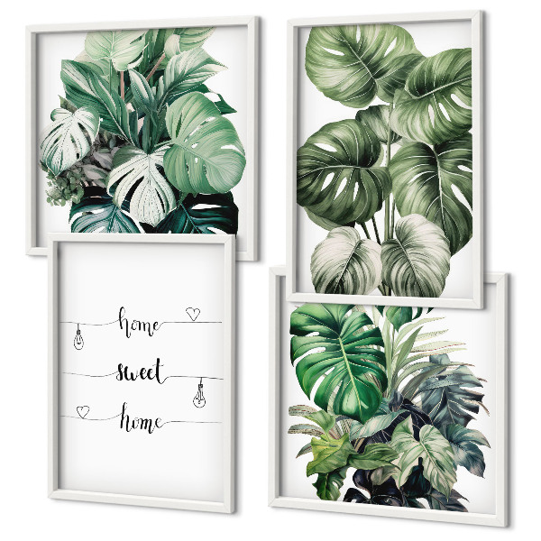 Wanddeko-set Aquarell-Monstera-Blätter