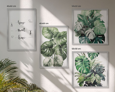 Wanddeko-set Aquarell-Monstera-Blätter