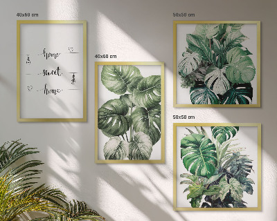 Wanddeko-set Aquarell-Monstera-Blätter