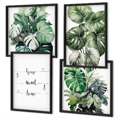 Wanddeko-set Aquarell-Monstera-Blätter