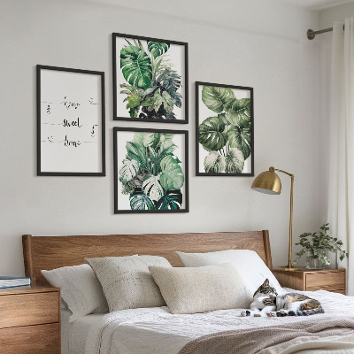 Wanddeko-set Aquarell-Monstera-Blätter
