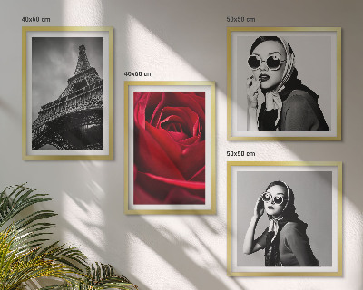Wanddeko-set Pariserin mit Eiffelturmbrille