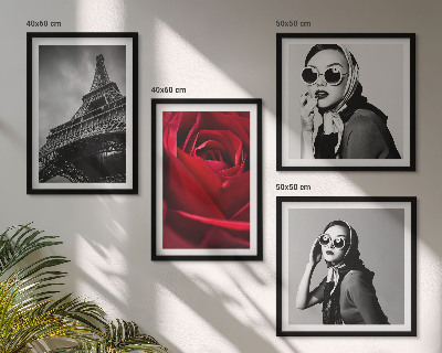 Wanddeko-set Pariserin mit Eiffelturmbrille