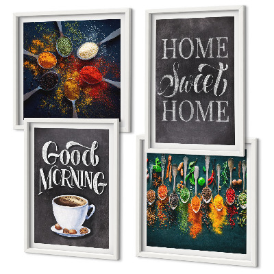 Wanddeko-set Gewürze, Kaffee, Tasse, Kräuter