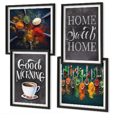 Wanddeko-set Gewürze, Kaffee, Tasse, Kräuter