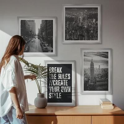 Polyptychon mit rahmen Inspiration für Schwarz-Weiß-Darstellungen von Stadtstraßen
