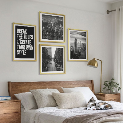 Polyptychon mit rahmen Inspiration für Schwarz-Weiß-Darstellungen von Stadtstraßen