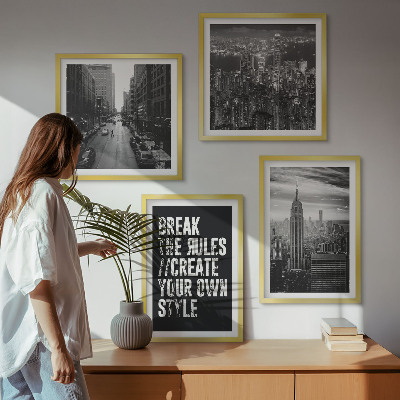 Polyptychon mit rahmen Inspiration für Schwarz-Weiß-Darstellungen von Stadtstraßen