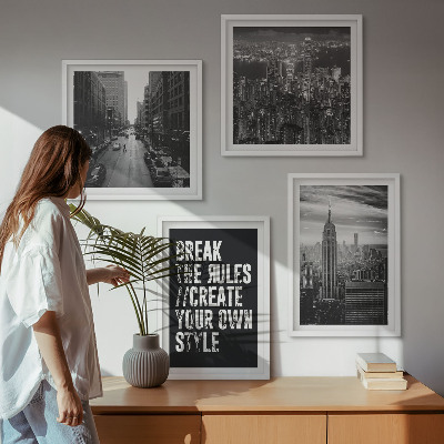 Polyptychon mit rahmen Inspiration für Schwarz-Weiß-Darstellungen von Stadtstraßen