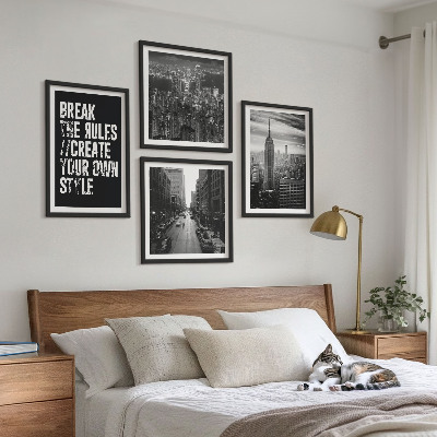 Polyptychon mit rahmen Inspiration für Schwarz-Weiß-Darstellungen von Stadtstraßen