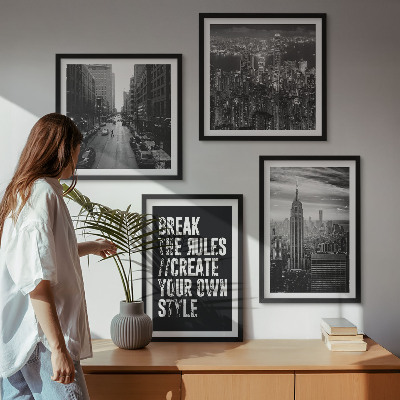 Polyptychon mit rahmen Inspiration für Schwarz-Weiß-Darstellungen von Stadtstraßen