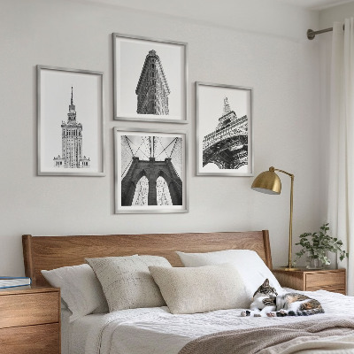 Wanddeko-set Architektur Schwarz-Weiß-Minimalismus