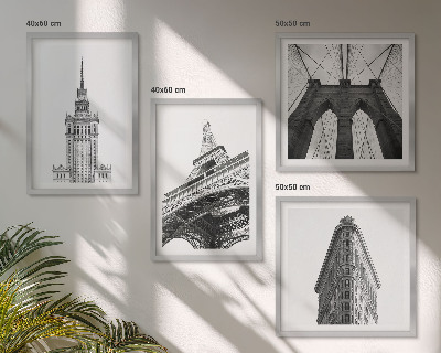 Wanddeko-set Architektur Schwarz-Weiß-Minimalismus