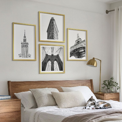 Wanddeko-set Architektur Schwarz-Weiß-Minimalismus