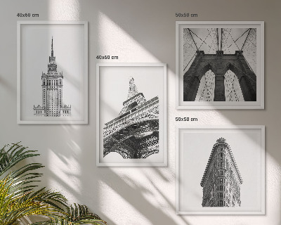 Wanddeko-set Architektur Schwarz-Weiß-Minimalismus