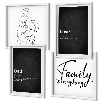 Polyptychon mit rahmen Definitionen der Liebe in Familienzeichnungen