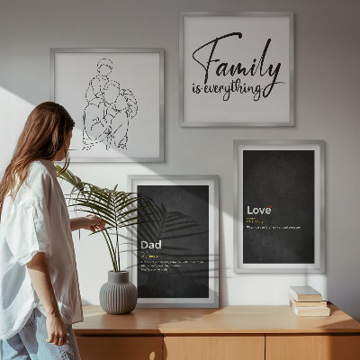 Polyptychon mit rahmen Definitionen der Liebe in Familienzeichnungen