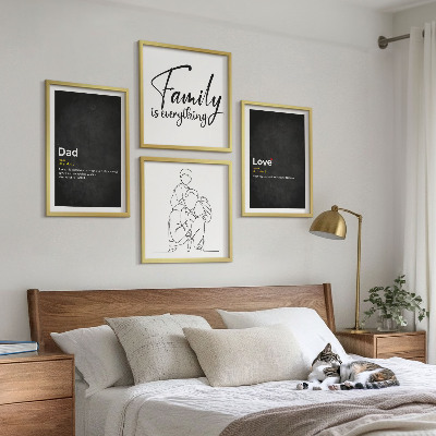 Polyptychon mit rahmen Definitionen der Liebe in Familienzeichnungen