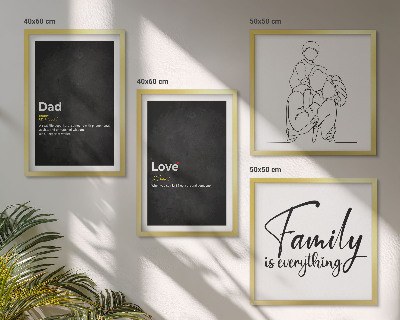Polyptychon mit rahmen Definitionen der Liebe in Familienzeichnungen