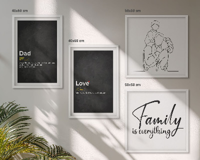 Polyptychon mit rahmen Definitionen der Liebe in Familienzeichnungen