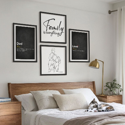 Polyptychon mit rahmen Definitionen der Liebe in Familienzeichnungen