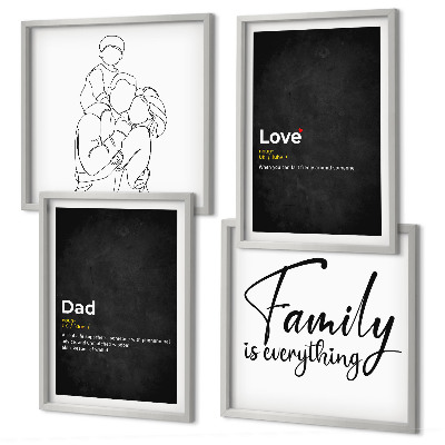 Polyptychon mit rahmen Definitionen der Liebe in Familienzeichnungen