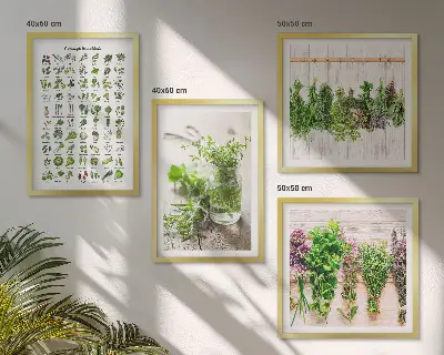 Wanddeko-Set mit getrockneten Kräutern für die Küche