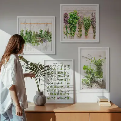 Wanddeko-Set mit getrockneten Kräutern für die Küche