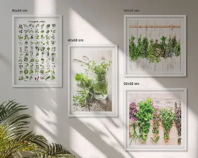 Wanddeko-Set mit getrockneten Kräutern für die Küche