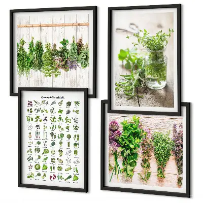 Wanddeko-Set mit getrockneten Kräutern für die Küche