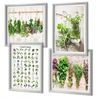 Wanddeko-Set mit getrockneten Kräutern für die Küche