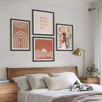Polyptychon mit rahmen abstrakte Formen im Boho-Stil