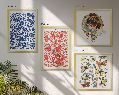 Wanddeko-set Vintage-Blumen-Schmetterlings-Ornamente
