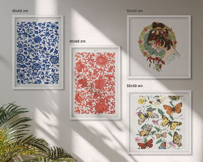 Wanddeko-set Vintage-Blumen-Schmetterlings-Ornamente