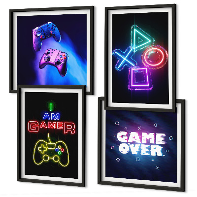 Polyptychon mit rahmen Gamepads, Spielersymbol-Untertitel