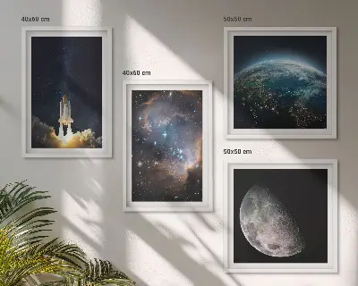 Wanddeko-Set mit Weltraum Motiven wie Erde Rakete und Galaxie