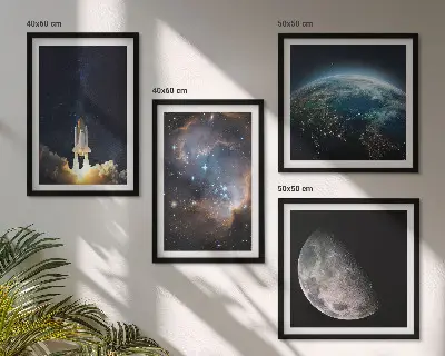 Wanddeko-Set mit Weltraum Motiven wie Erde Rakete und Galaxie