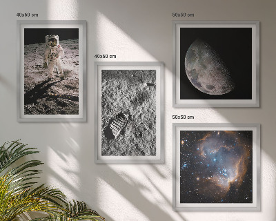 Wanddeko-set Astronautenfoto vom Mond