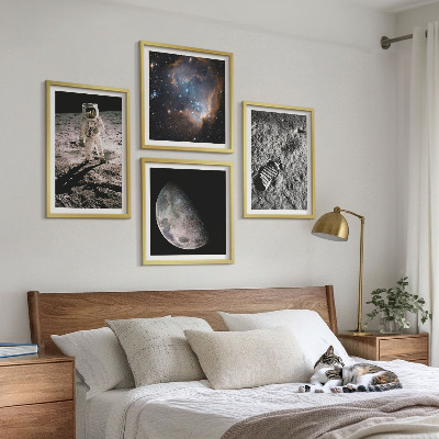 Wanddeko-set Astronautenfoto vom Mond