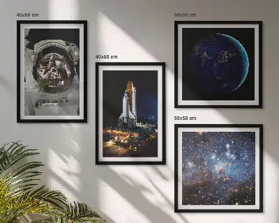 Wanddeko-Set mit Weltraum, Erde, Astronaut und Rakete