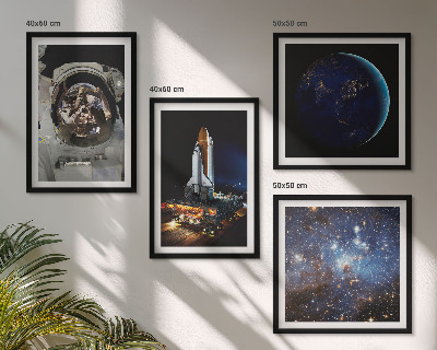 Wanddeko-set Weltraum Erde Astronaut Rakete