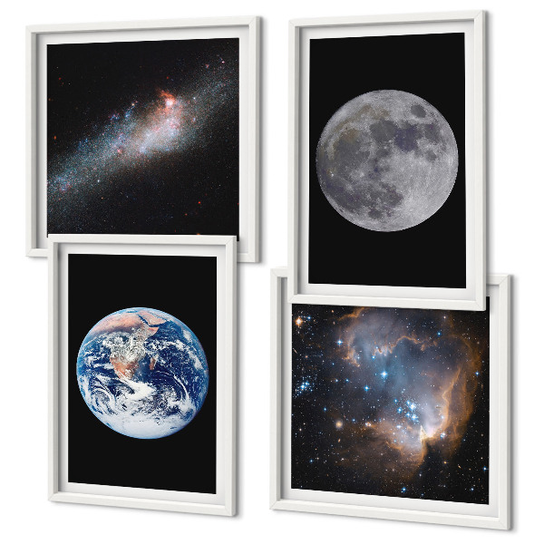 Polyptychon mit rahmen Galaxie Weltraum Mond