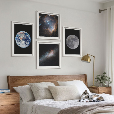 Polyptychon mit rahmen Galaxie Weltraum Mond