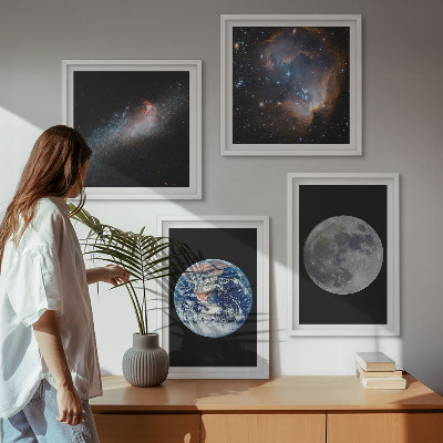 Polyptychon mit rahmen Galaxie Weltraum Mond