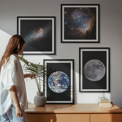Polyptychon mit rahmen Galaxie Weltraum Mond