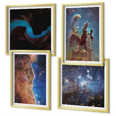 Wanddeko-Set mit Weltraumlandschaften von Galaxien