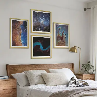 Wanddeko-Set mit Weltraumlandschaften von Galaxien